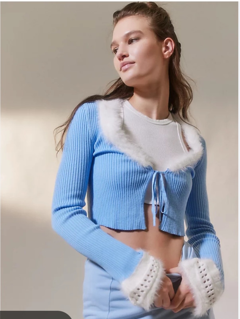 Urban Outfitters Rosie Cardigan Faux Fur. Size Small.